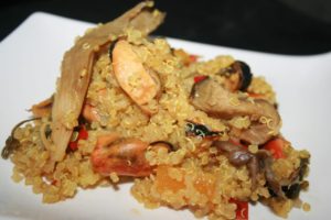 quinoa con mejillones