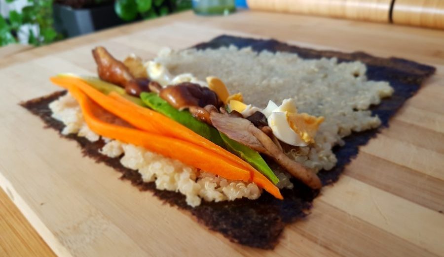sushi con quinoa para recetas terapéuticas